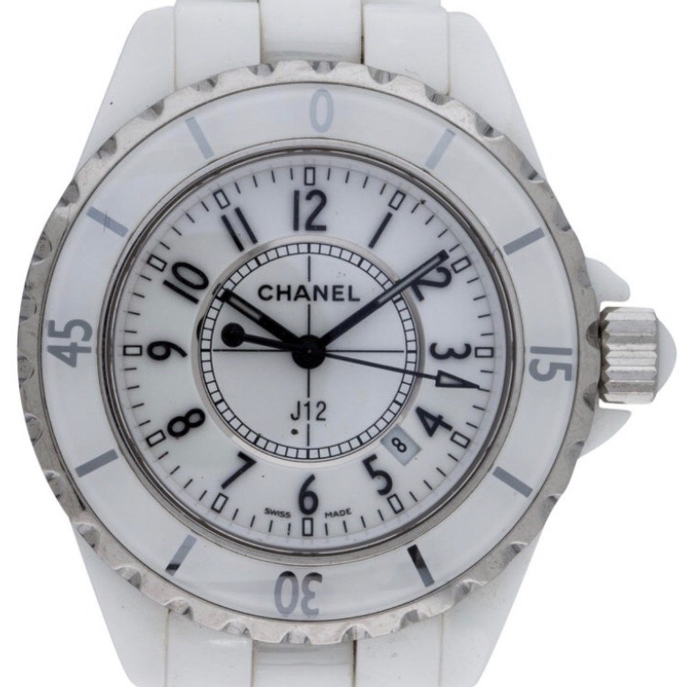 💯% authentic CHANEL j 12 enamel white watch